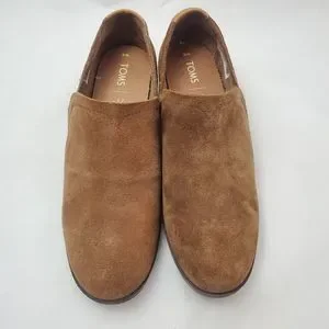 Toms Shoes Toms Ankle Boots 8 Womens Brown Suede Shaye Low Top Slip On Dark Amber Poshmark